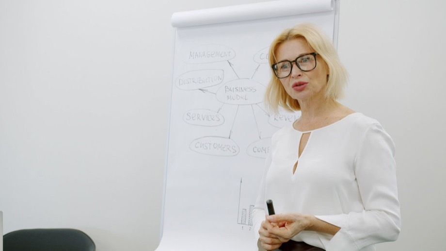A founder presenting to investors
