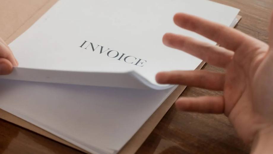 An invoice on a desk