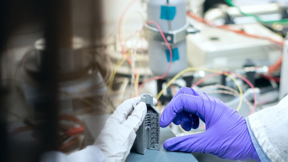 A researcher testing materials in a laboratory